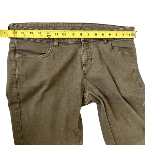 The North Face Womens 12 Olive Green Bootcut Denim Jeans Low Rise Southwestern - Picture 5 of 14